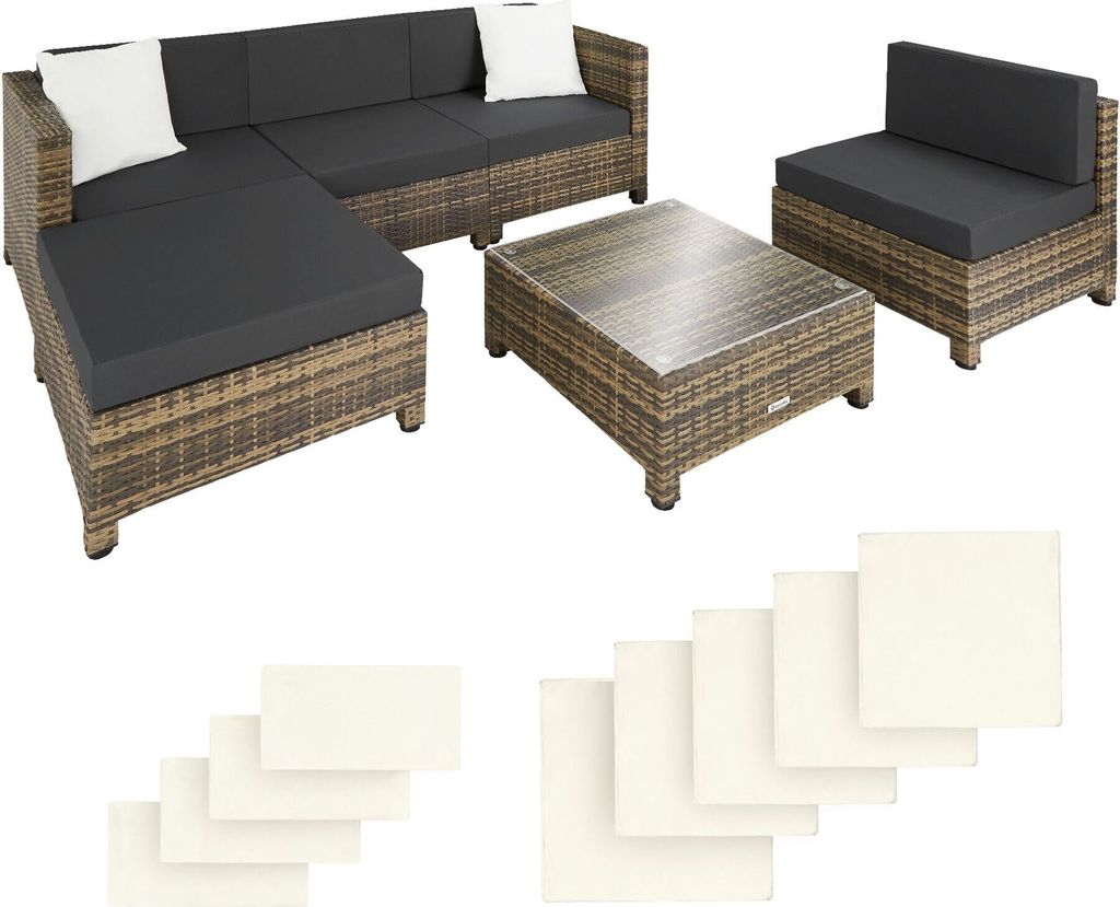 tectake® Aluminium Rattan Lounge wetterfest und Produktbild 