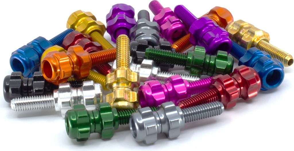 Paul Component Baby Groovy Barrel Adjusters Zugeinsteller, Paar, red