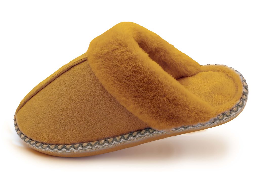 Pantoffeln mit Warmfutter Hausschuhe rutschfeste Slipper Outdoor/Indoor braun, Gr. 39