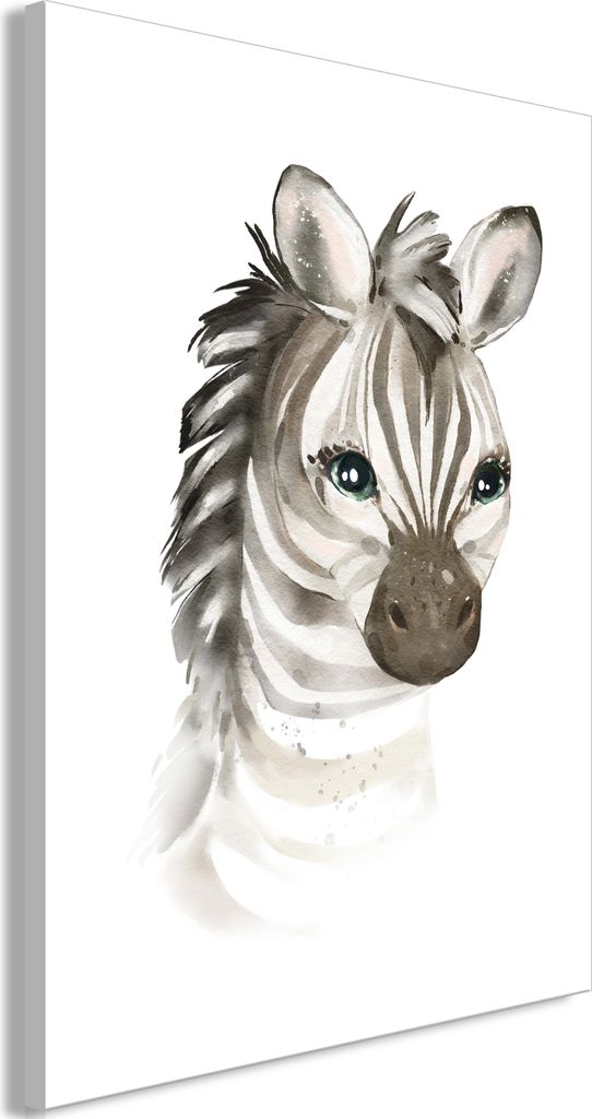 Italienischer Leinwand Leinwandbild - Little Zebra (1 Part) Vertical 40x60 cm Für Kinder e-B-0058-b-a
