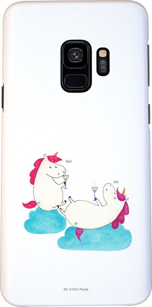 Mr. & Mrs. Panda Samsung Galaxy S9 Handyhülle Einhorn Sekt - Weiß - Geschenk, Smartphone Hülle, Freundinnen, Unicorn, Einhörner, Korken, Freund...