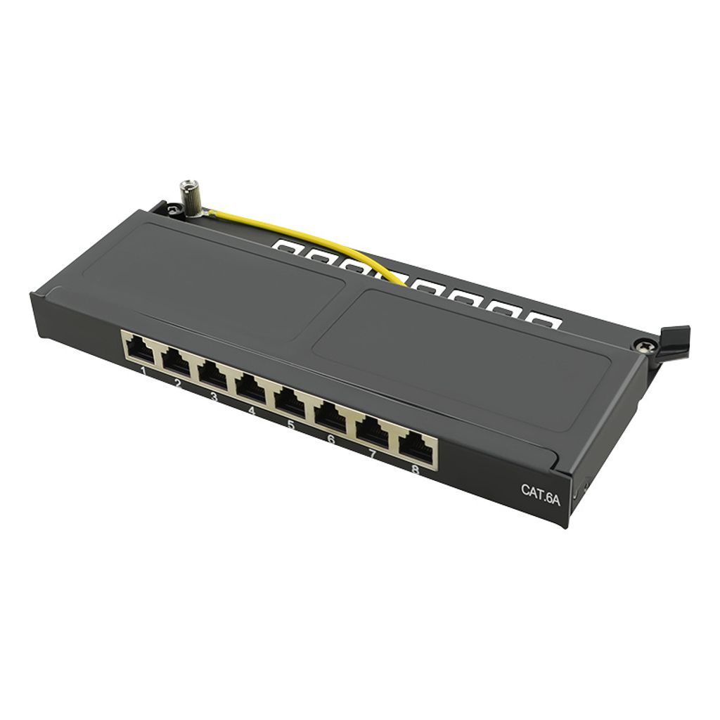 LogiLink NP0064B, 10 Gigabit Ethernet, RJ-45, Cat6a, Schwarz, Stahl, Rackeinbau