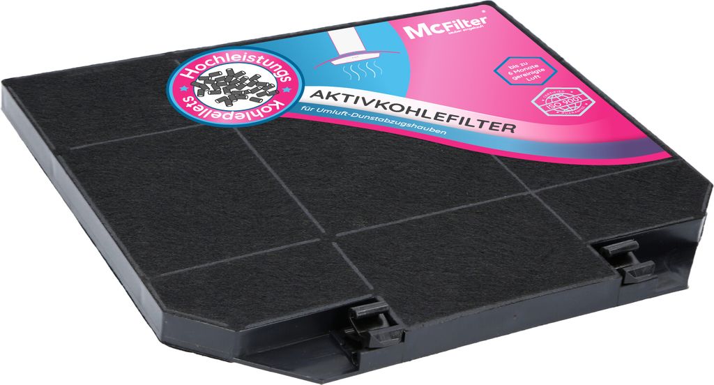 McFilter | 1x Aktivkohlefilter für Dunstabzugshaube EFF72, geeignet für Bosch 00668491, AEG 9029793636, NYTTIG FIL 650 - Filter für Abzugshaube