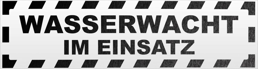 Kiwistar Wasserwacht im Einsatz gestreift Magnetschild Schild magnetisch - 20cm Schwarz - reflektierend - Magnetfolie für Auto PKW Kfz