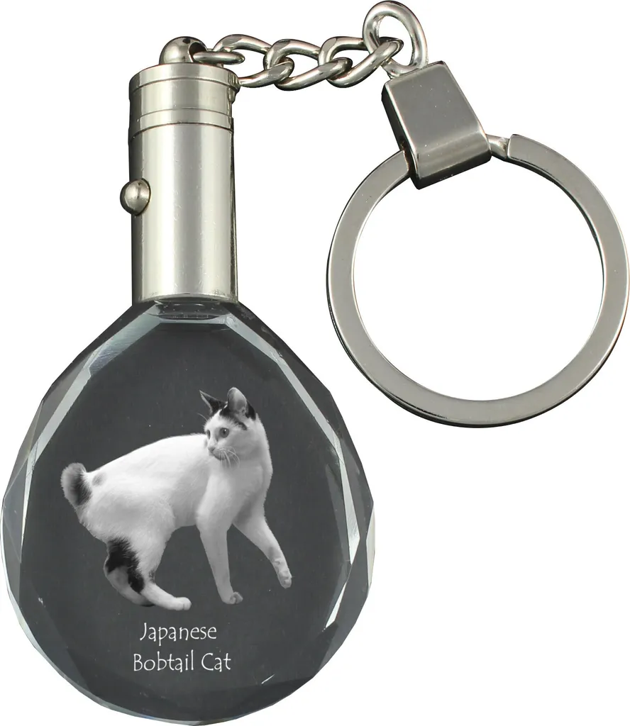 Porte-clés cristal Bobtail japonais : idée cadeau chat anniversaire