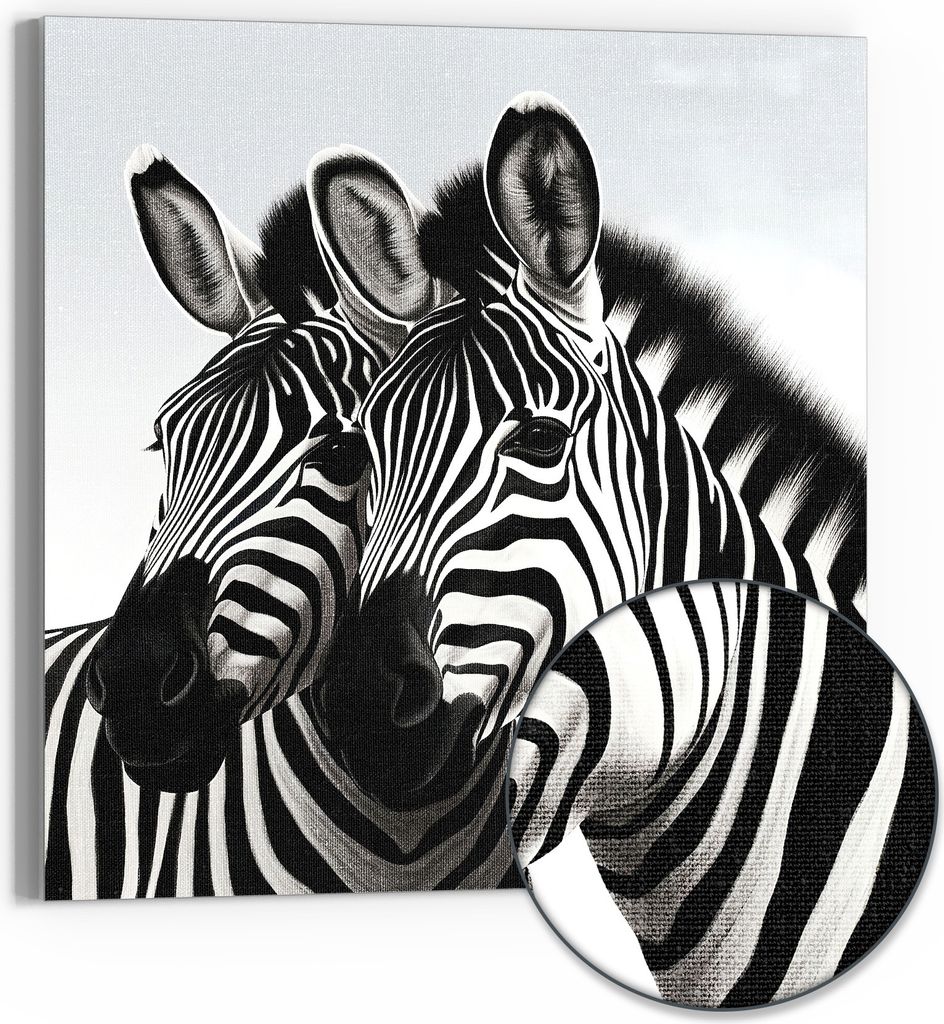 DEQOART Hybrid Leinwand Bild 50x50 cm 'Eleganz der Streifen' Wandbild Glas flach modern