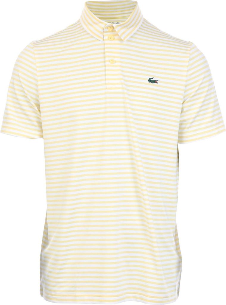 Lacoste - Poloshirt für Herren, Mit UV-Schutz, Emblem, Regulär GT11427 (XXL) (Weiß/Gelb)