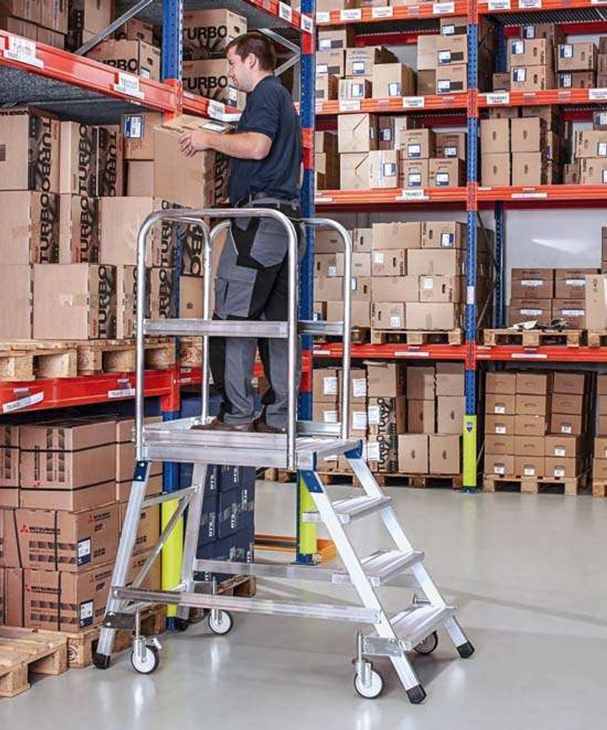 ZARGES Podesttreppe, einseitig 7 Stufen 41955