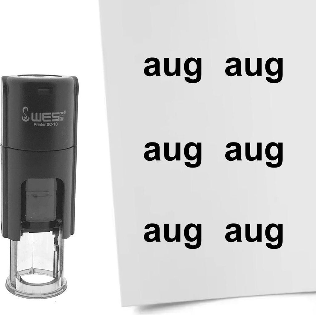 CombiCraft Selbstfärbender Stempel 'Monatskürzel Aug' in der Farbe Schwarz, Ø10mm