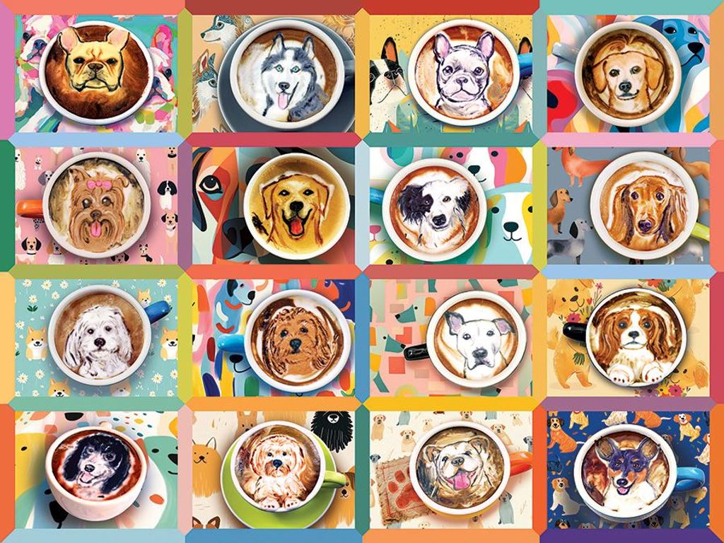 Cobble Hill Puzzle Puppy Lattes - 275 Teile, bunte Legespiel