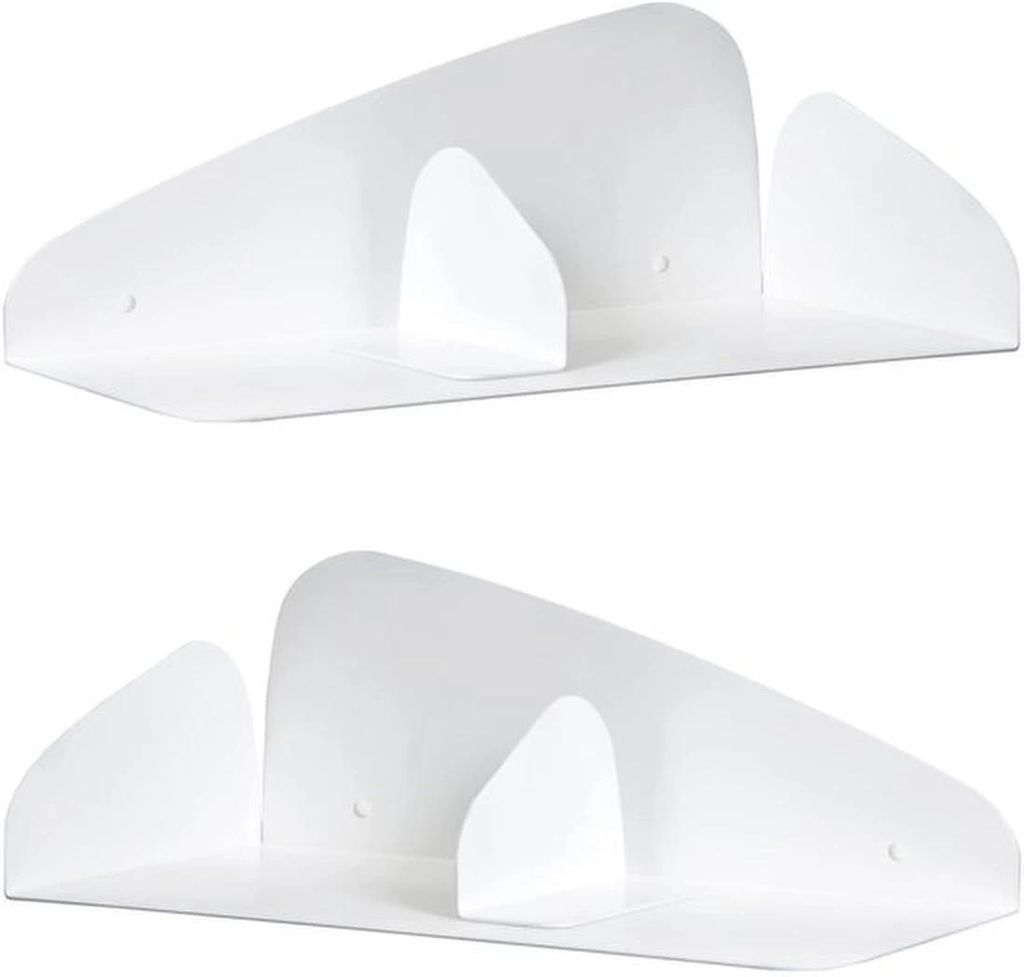 Unyqoos Minimalistische Wandregal Set aus 2 mit Magnetischer Bücherstütze für Wohn- und Arbeitsräume