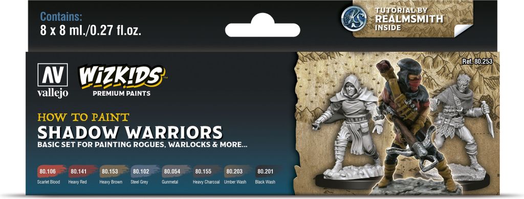 Vallejo Schattenkrieger 80253 8x 8ml WizKids Premium Airbrush Farben Fantasie-Miniaturen