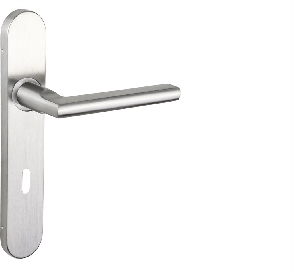Lavuzo Türgriff Teramo Edelstahl mit abgerundetem Schild SL72 - Pro Set