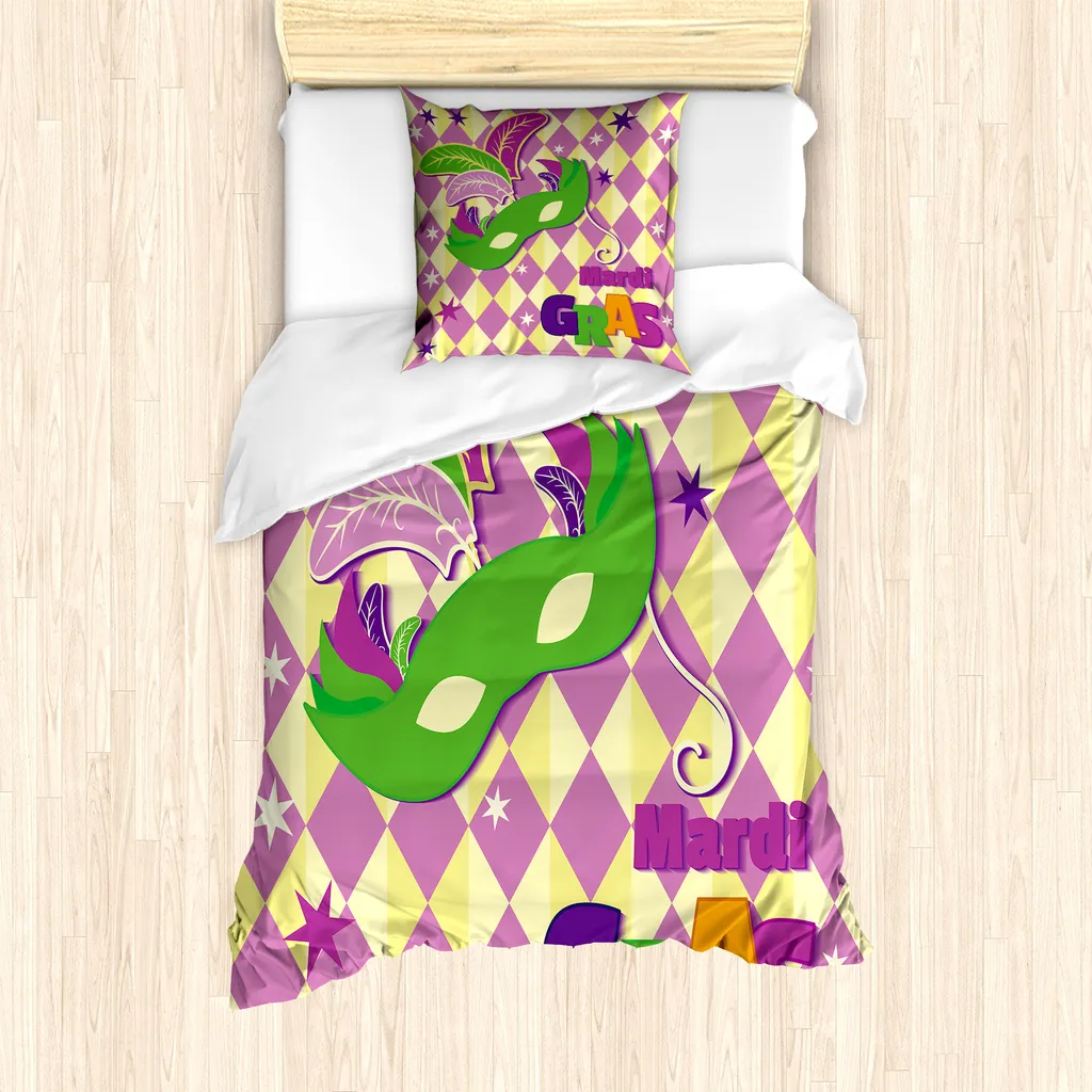 Set Copripiumino Stelle Singolo 135x200 ABAKUHAUS Rosa Giallo