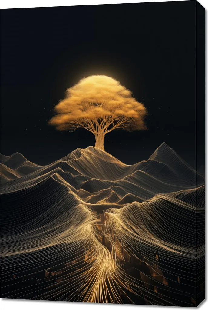 Quadro 60x90 cm Albero dell'Energia - Stampa su Tela per Soggiorno Moderno