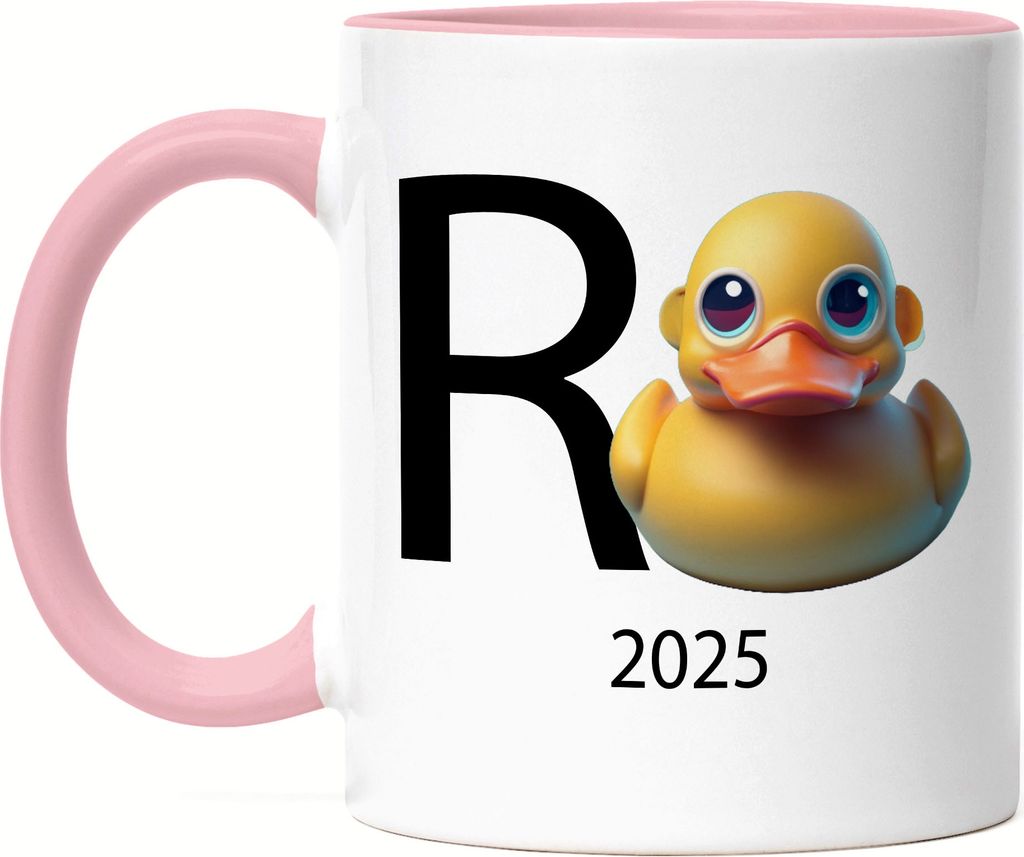 R Ente 2025 Tasse Rosa Rente Geschenk Ruhestand Quietscheente Wortwitz