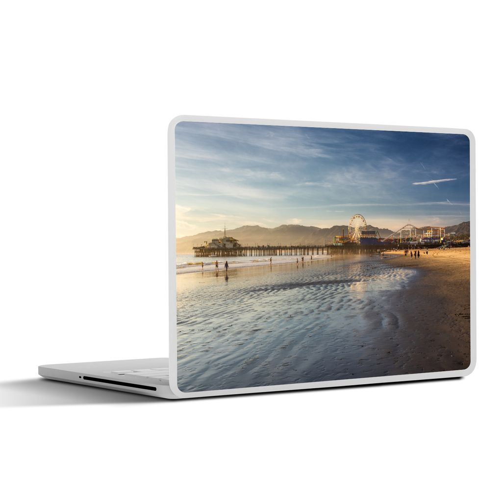 MuchoWow Laptop Aufkleber Sticker Cover Strand - Pier - Amerika 30x22 cm - Laptop-Sticker