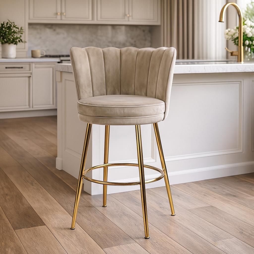 Milton & Oldbrook Nízka barová stolička Andria Taupe Obrázok produktu 