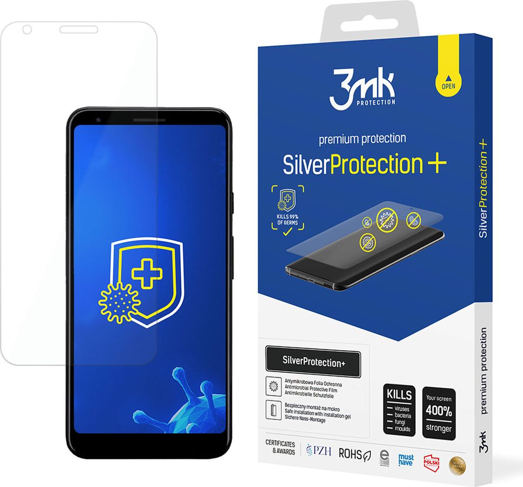 3mk Display Antimikrobielle Schutzfolie SilverProtection+ für Google Pixel 3a XL 0,21mm Self-Heal