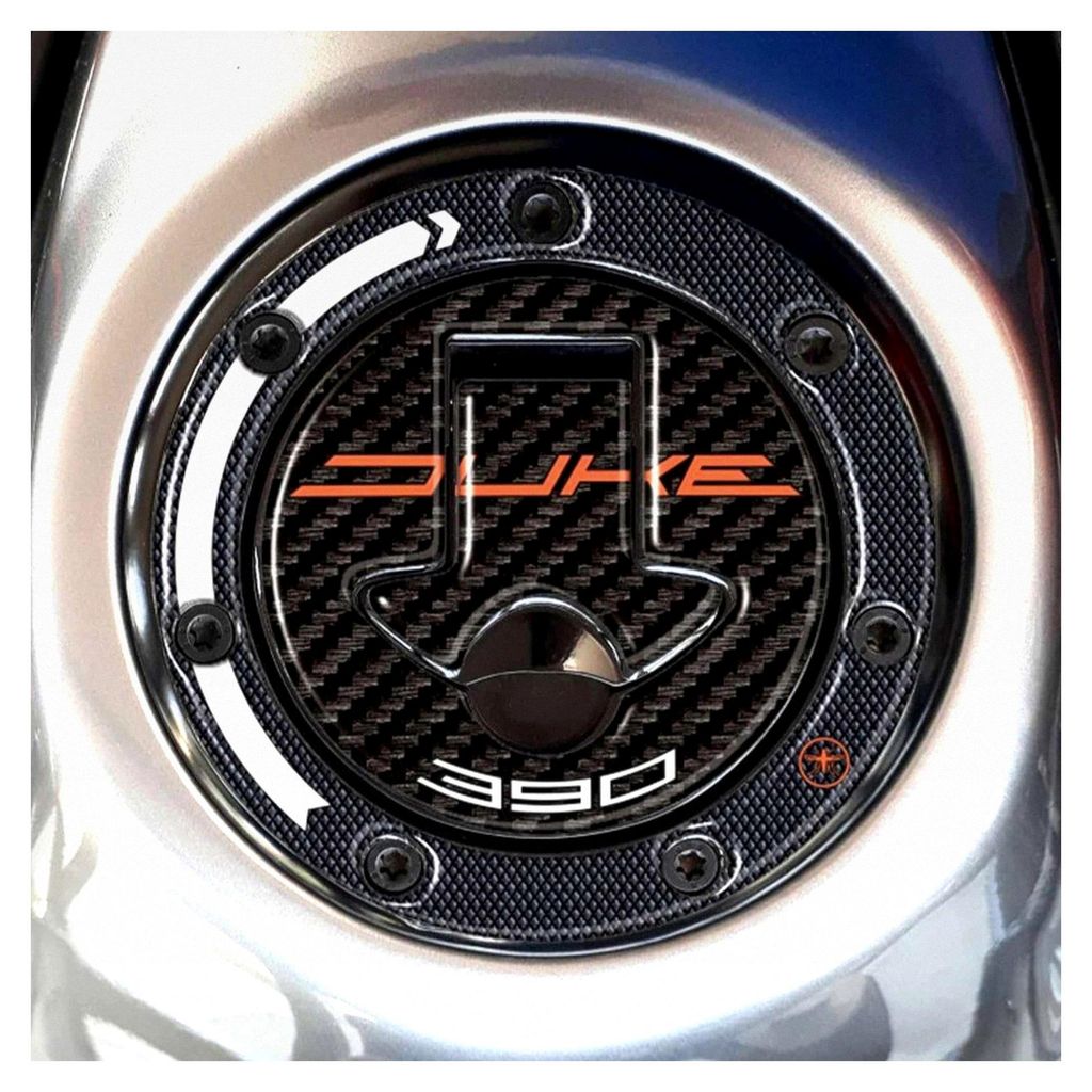 3D Tankdeckel Schutzaufkleber für KTM 390 Duke bis 2016, Schwarz, Vinyl, Wasserdicht, Rund, Tierdruck