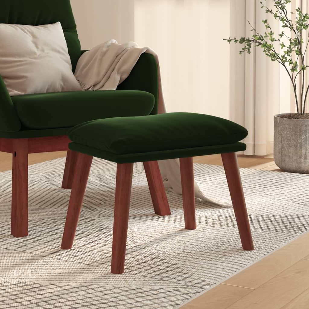 Design New Fußhocker Dunkelgrün 45x29,5x35 cm Samt Sitzhocker CC51545622
