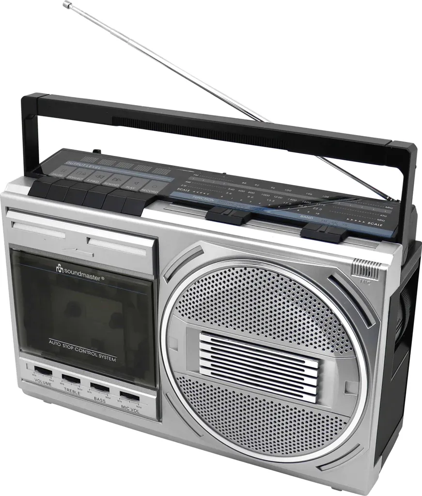 Radio cassette Bluetooth RR20SI Argent avec lecteur enregistreur mono