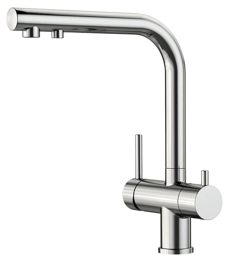 FONTAS II Filter | Küchenarmatur in PVD-Stahl | Hochdruck | Rückflussverhinderer | Keramikkartusche | Wasserqualität & wassersparend | Filter zu...