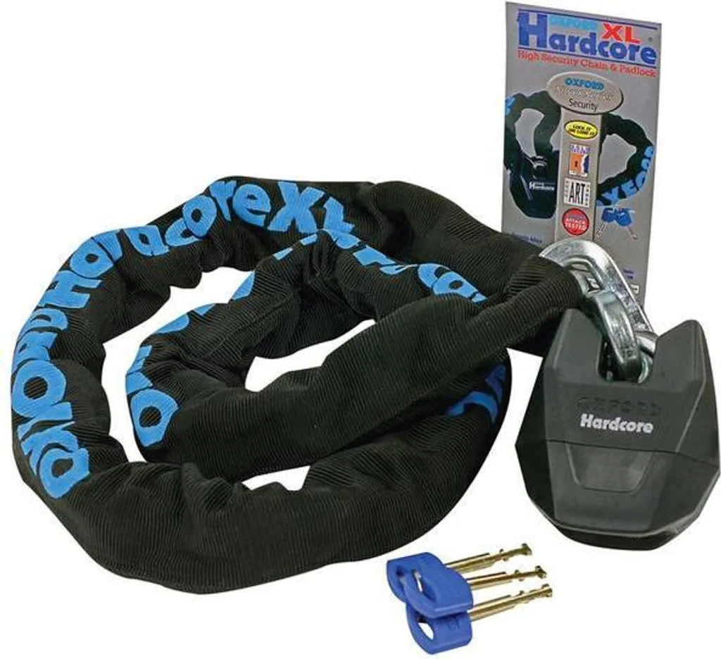 Chaîne antivol Oxford Hardcore XL 120 cm pour Moto et Gros Scooter