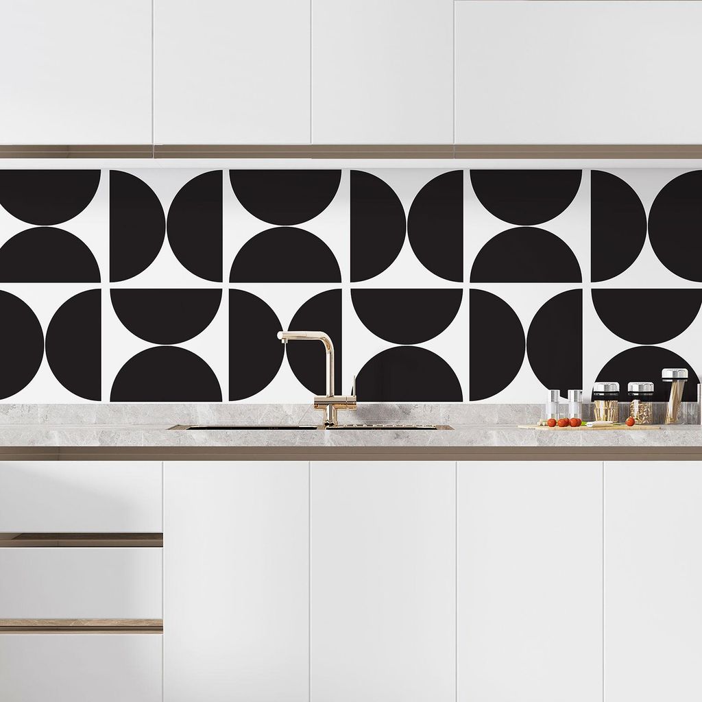 Klebefolie für Küchenrückwand – Lumaléa – Geometrisches Muster – Klebefolie + MATTE Schutzfolie – 60 x 60 cm