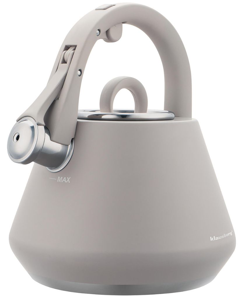Flötenkessel 2.5L Edelstahl Induktion Pfeifkessel Matt Grau Produktbild 