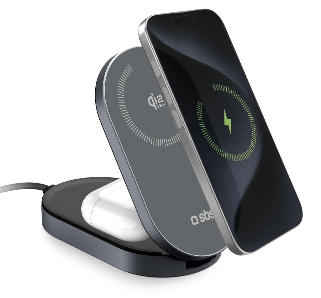 SBS Klappbare 2-In-1-Ladestation Mit Qi 2.2-Standard (35 Produktbild 