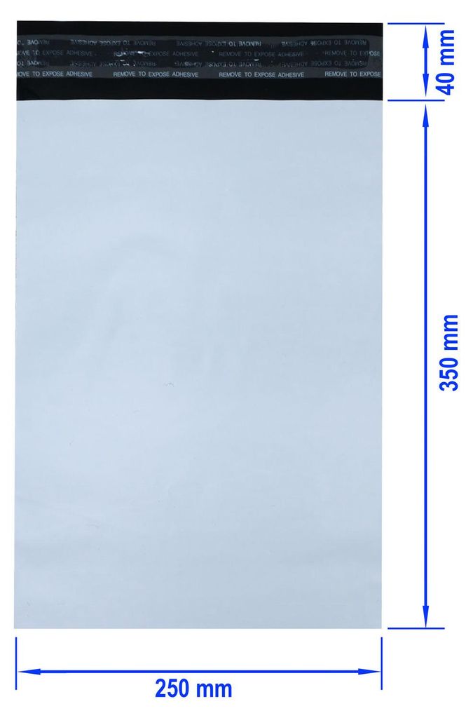 100 Folienversandtaschen, 250 x 350 + 50 mm, 50 µm, Produktbild 