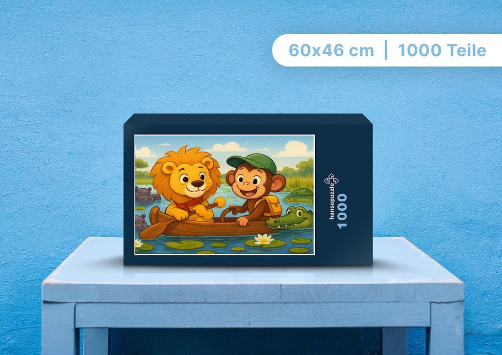 hansepuzzle 110871 - Buschi und Milo Puzzle, 1000 Teile, Kinder, 60,0 x 46,0cm mit hochwertiger Aufbewahrung, Kartonbox & Beutel