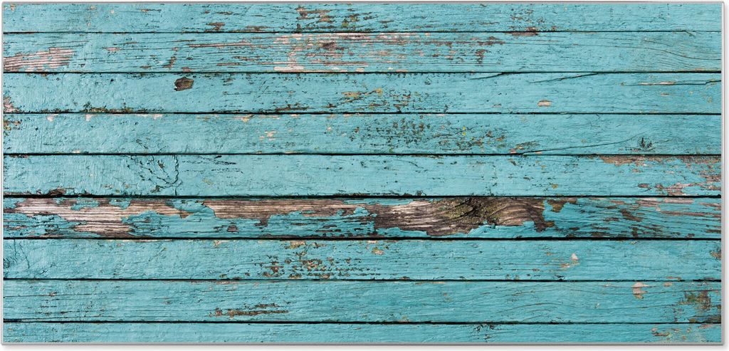 Stahl Magnettafel Querformat 37x78cm Blaue Holzlatten