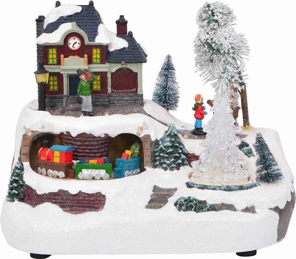 (Design 2026) Weihnachtlicher Tisch Mehrfarbig 23,5 x 16 x 18,5cm Harz - HOMMIE 316878 - Garten & Heimwerken