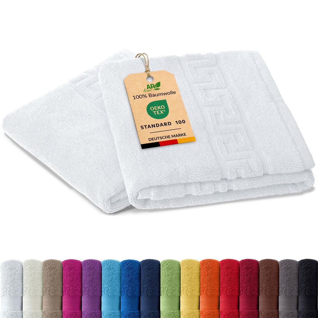 2er-Set ARIZONA Handtuch-Serie – 700 g/m² Frottier in 9 Größen verfügbar, Größe: 2er-Set Duschvorleger 50x70 cm, Farbe: Weiß