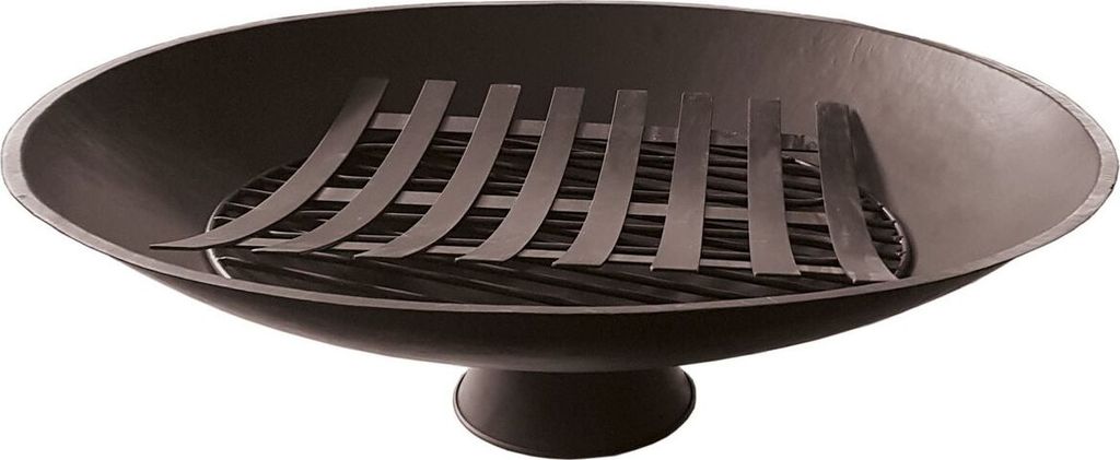 Feuerschale mit Holzlege Metall Ø50cm schwarz Feuerkorb Grill Feuerstelle Feuer