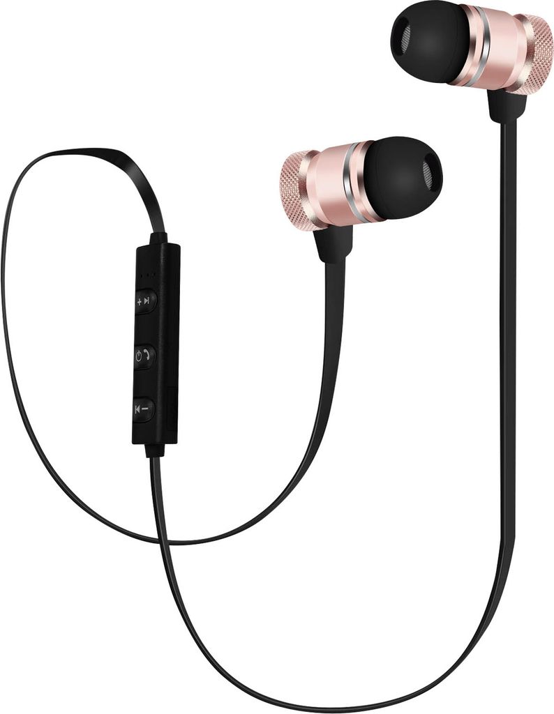 Bluetooth magnetische in-ear Kopfhörer, Fernbedienung + Mikrofon – RoseGold