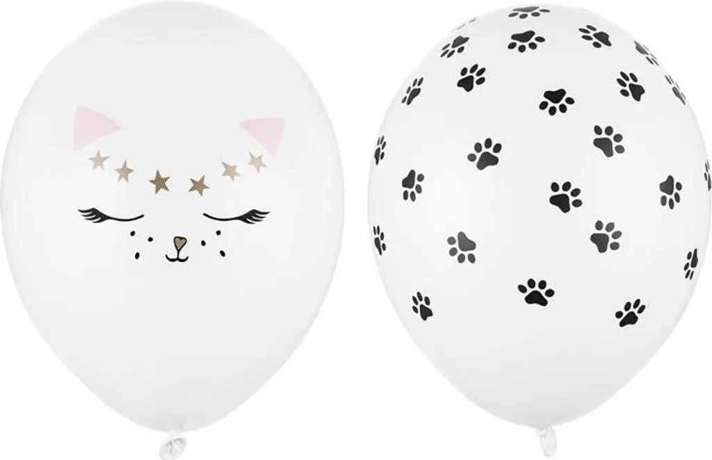 Décoration Fête Réussie avec 50 Ballons Chaton Blanc Pastel sans Odeur
