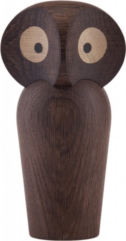 Chouette en bois Owl Small Architectmade Figurine en Chêne Foncé 12 cm