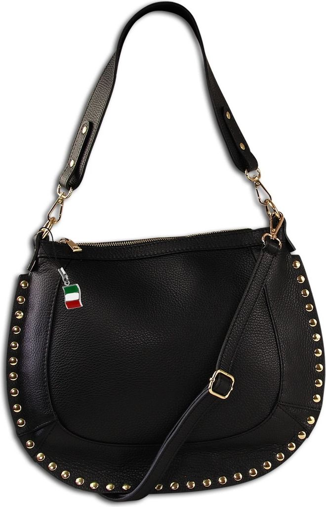 Florence Leder Tasche Schultertasche Umhängetasche schwarz OTM105S
