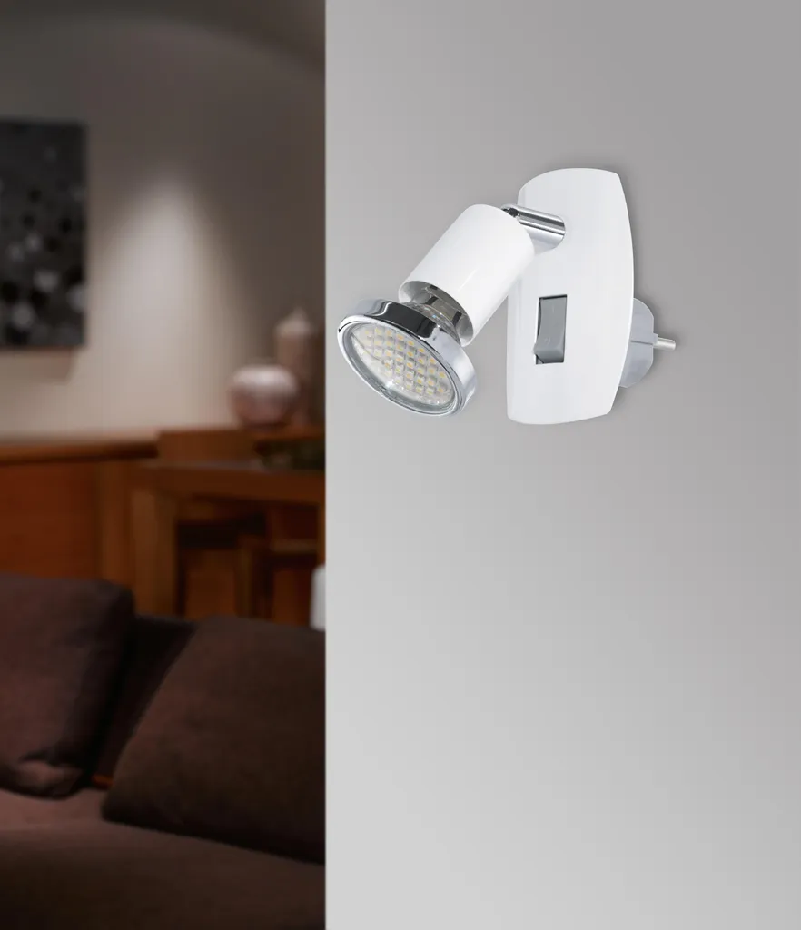 Lampe à prise LED compacte blanche - Éclairage 4 LED basse consommation