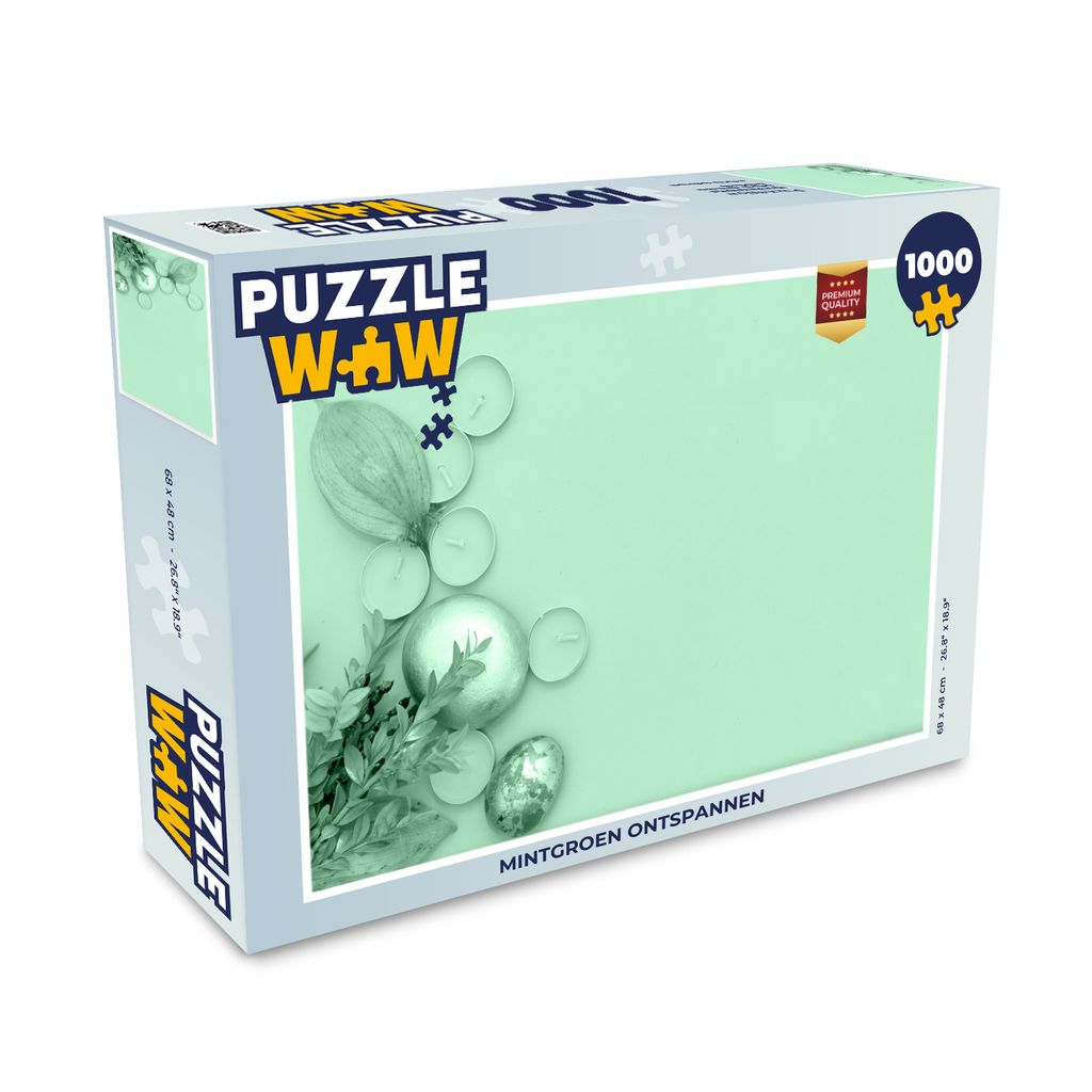MuchoWow Puzzle 1000 Teile Entspannendes Mintgrün - Erwachsene - Rätsel