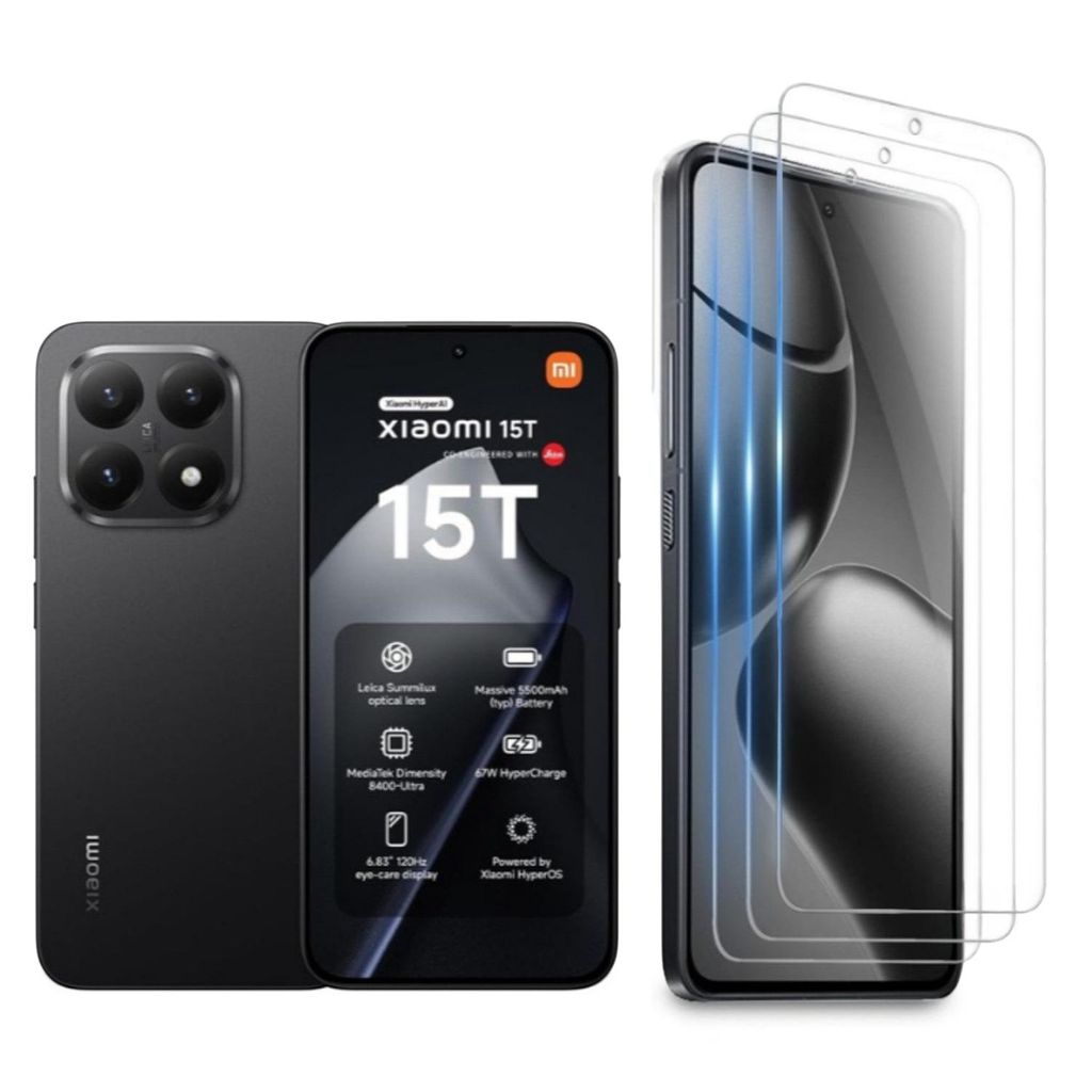 CLM-Tech 3er Set Schutzfolie kompatibel mit Xiaomi 15T / Produktbild 