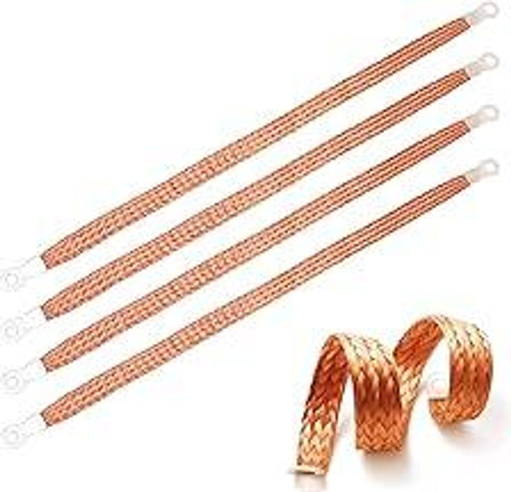 4PCS 0.66 Massekabel Kfz,Motor Masseband,Massekabel,Masseband Kfz,Erdungsband,Geeignet für die Meisten Geflochtenen Kupfer-Erdungsbänder für Hoc...