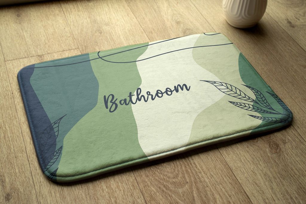 Badteppich Saugfähige - Badezimmer Teppich - Rutschfester Badvorleger Badematte - 90x60 cm - Pastellfarbenes Grün
