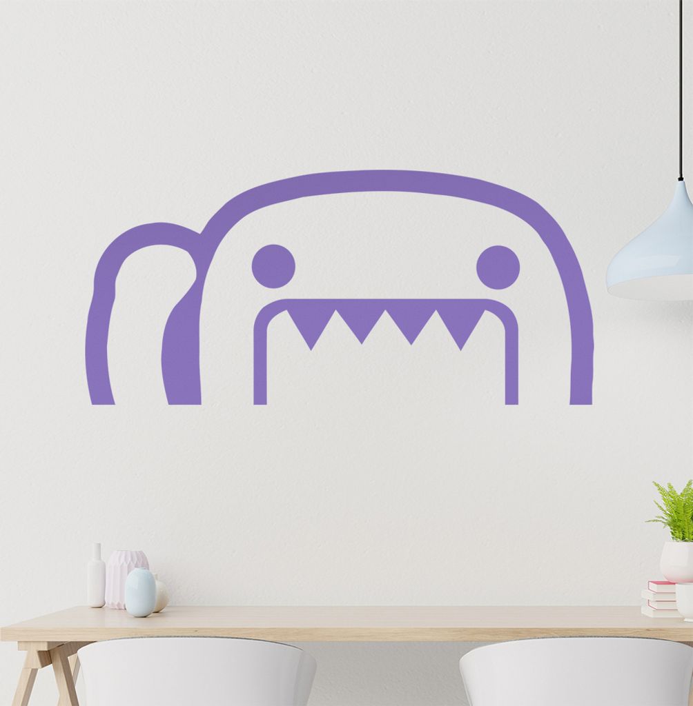 KIWISTAR Halber Domo Kun Wandtattoo in 6 Größen - Wandaufkleber Wall Sticker - Dekoration, Küche, Wohnzimmer, Schlafzimmer, Badezimmer