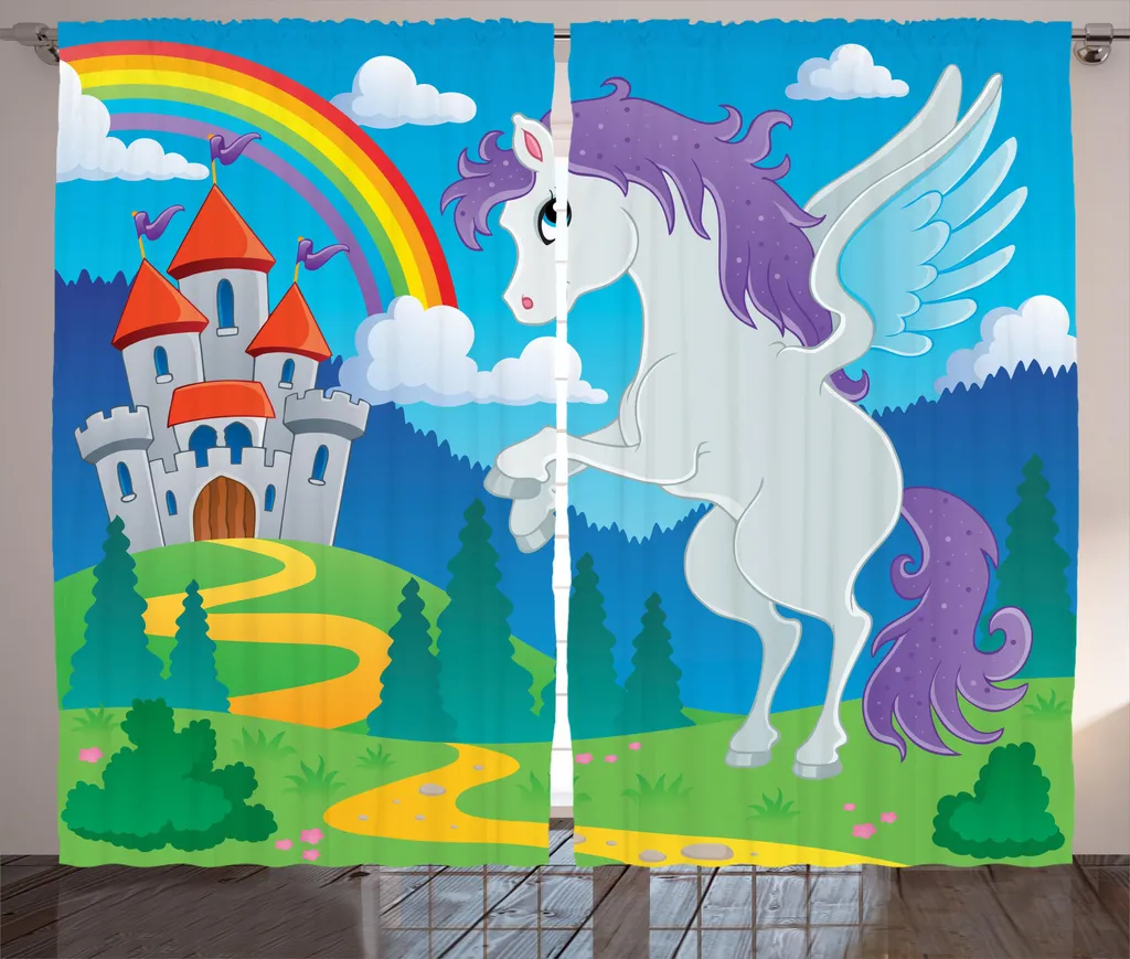 Tenda Cameretta Bambini Unicorno ABAKUHAUS 280x175 - Facile da Lavare