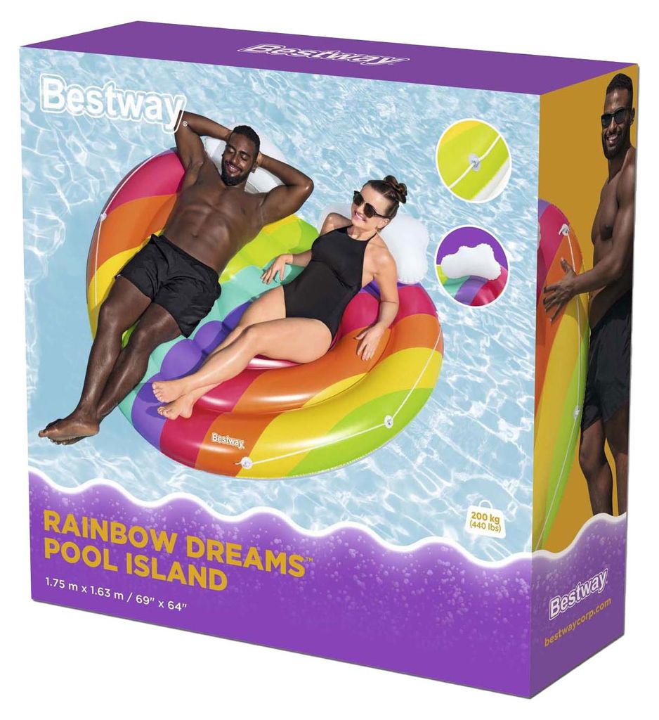 Bestway® Luftmatratze Rainbow Dreams™ 175 x 163 cm Produktbild 