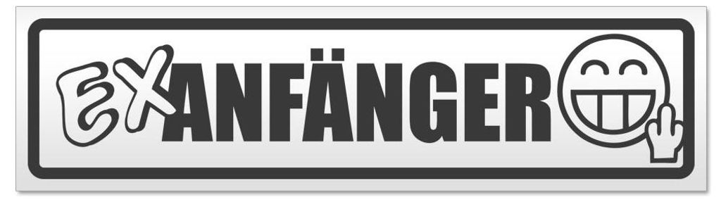 Kiwistar - Autoaufkleber - Dunkelgrau - 20 x 5,3 cm - E x Anfänger - Hinweis Aufkleber Sticker für Auto, Kfz, Fahrrad, PKW, LKW